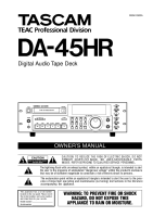 Tascam DA-45HR - Owners Manual 